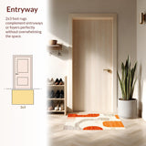 Ultra Soft Area Rug, Non Slip, Stain Resistant, Washable Area Rugs for Living Room, Bedroom, Stylish Symmetrical Orange Elements(Orange)