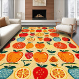 Ultra Soft Area Rug, Non Slip, Stain Resistant, Washable Area Rugs for Living Room, Bedroom, Sunny Tropical Aesthetic Design(Orange)