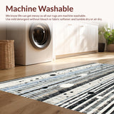 Ultra Soft Area Rug, Non Slip, Stain Resistant, Washable Area Rugs for Living Room, Bedroom, Geometric Spotted Stripe Rug(Gray)