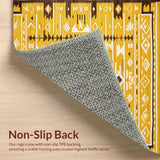 Ultra Soft Area Rug, Non Slip, Stain Resistant, Washable Area Rugs for Living Room, Bedroom, Elegant Low-Pile Geometric Design(Yellow)