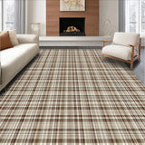 Ultra Soft Area Rug, Non Slip, Stain Resistant, Washable Area Rugs for Living Room, Bedroom, Sophisticated Vintage Checkered Appeal(Brown)