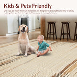Ultra Soft Area Rug, Non Slip, Stain Resistant, Washable Area Rugs for Living Room, Bedroom, Earthy Toned Minimalist Pattern(Beige)