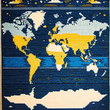 Ultra Soft Area Rug, Non Slip, Stain Resistant, Washable Area Rugs for Living Room, Bedroom, Chic Earth Design Playroom Non-Slip Rug(Blue)