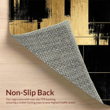 Ultra Soft Area Rug, Non Slip, Stain Resistant, Washable Area Rugs for Living Room, Bedroom, Rustic Monochrome Dynamic Shapes(Gold)