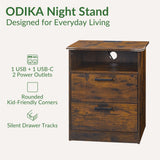 ODIKA Everyday Side Table with Fast Charging Station