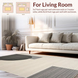 Ultra Soft Area Rug, Non Slip, Stain Resistant, Washable Area Rugs for Living Room, Bedroom, Inviting Cozy Tiled Composition(Gray)