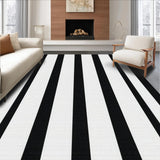 Ultra Soft Area Rug, Non Slip, Stain Resistant, Washable Area Rugs for Living Room, Bedroom, Stylish Black And White Striped Area Rug For Farmhouse Charm(Gray)