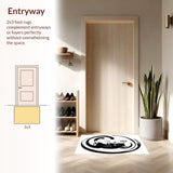 Ultra Soft Area Rug, Non Slip, Stain Resistant, Washable Area Rugs for Living Room, Bedroom, Round Yin Yang Cat Rug for Bathroom Decor(Black)