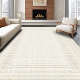Ultra Soft Area Rug, Non Slip, Stain Resistant, Washable Area Rugs for Living Room, Bedroom, Vibrant Playful Grid-Like Arrangement(Beige)