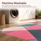 Ultra Soft Area Rug, Non Slip, Stain Resistant, Washable Area Rugs for Living Room, Bedroom, Abstract Washable Bedroom Luxury Area Rug(Pink)