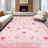 Ultra Soft Area Rug, Non Slip, Stain Resistant, Washable Area Rugs for Living Room, Bedroom, Lovely Soft Curved Silhouette(Pink)