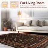 Ultra Soft Area Rug, Non Slip, Stain Resistant, Washable Area Rugs for Living Room, Bedroom, Whimsical Western Star Design(Black)