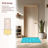 Ultra Soft Area Rug, Non Slip, Stain Resistant, Washable Area Rugs for Living Room, Bedroom, Innovative Abstract Music Vibes(Blue)