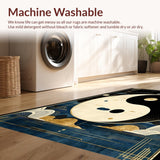 Ultra Soft Area Rug, Non Slip, Stain Resistant, Washable Area Rugs for Living Room, Bedroom, Tranquil Circular Harmony Design(Gold)