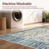 Ultra Soft Area Rug, Non Slip, Stain Resistant, Washable Area Rugs for Living Room, Bedroom, Large Neutral Farmhouse Boho Non Slip Indoor Floor Beige Blue(Beige)
