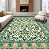 Ultra Soft Area Rug, Non Slip, Stain Resistant, Washable Area Rugs for Living Room, Bedroom, Ornate Olive Meditation Space Washable Rug(Ivory)