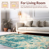 Distressed Aqua Geometric Elegance(Blue)