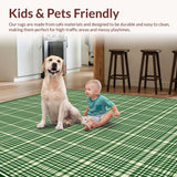 Ultra Soft Area Rug, Non Slip, Stain Resistant, Washable Area Rugs for Living Room, Bedroom, Rustic Fluffy Shag Textured Motif(Green)