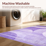 Ultra Soft Area Rug, Non Slip, Stain Resistant, Washable Area Rugs for Living Room, Bedroom, Artful Soft Plush Ombre Design(Purple)