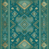 Bold Geometric Cotton Composition(Green)