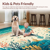 Ultra Soft Area Rug, Non Slip, Stain Resistant, Washable Area Rugs for Living Room, Bedroom, Outdoor Lakeside Fisherman Rug with Vibrant Design(Blue)
