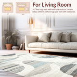 Ultra Soft Area Rug, Non Slip, Stain Resistant, Washable Area Rugs for Living Room, Bedroom, Rustic Textured Swirl Arrangement(Gray)
