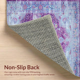 Ultra Soft Area Rug, Non Slip, Stain Resistant, Washable Area Rugs for Living Room, Bedroom, Cozy Pastel Trellis Design(Purple)