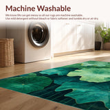 Ultra Soft Area Rug, Non Slip, Stain Resistant, Washable Area Rugs for Living Room, Bedroom, Charming Earthy Tones Floral Arrangement(Green)