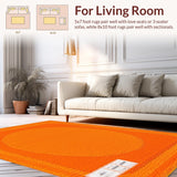 Ultra Soft Area Rug, Non Slip, Stain Resistant, Washable Area Rugs for Living Room, Bedroom, Charming Soft Geometric Expression(Orange)