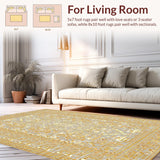 Ultra Soft Area Rug, Non Slip, Stain Resistant, Washable Area Rugs for Living Room, Bedroom, Rustic Soft Cream Tones(Gray)