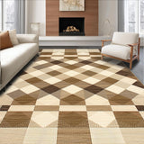 Ultra Soft Area Rug, Non Slip, Stain Resistant, Washable Area Rugs for Living Room, Bedroom, Rustic Earthy Tiled Aesthetic(Beige)