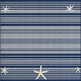 Ultra Soft Area Rug, Non Slip, Stain Resistant, Washable Area Rugs for Living Room, Bedroom, Artful Coastal Themed Composition(Blue)