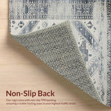Ultra Soft Area Rug, Non Slip, Stain Resistant, Washable Area Rugs for Living Room, Bedroom, Elegant Geometric Earth Tones(Gray)