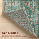 Ultra Soft Area Rug, Non Slip, Stain Resistant, Washable Area Rugs for Living Room, Bedroom, Vintage Distressed Earthy Hues(Blue)