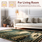 Ultra Soft Area Rug, Non Slip, Stain Resistant, Washable Area Rugs for Living Room, Bedroom, Rustic Nature-Inspired Lodge Aesthetic(Brown)