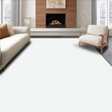 Ultra Soft Area Rug, Non Slip, Stain Resistant, Washable Area Rugs for Living Room, Bedroom, Warm Cozy Embroidered Greetings(White)