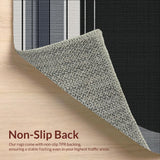 Ultra Soft Area Rug, Non Slip, Stain Resistant, Washable Area Rugs for Living Room, Bedroom, Classic Pinstripe Graphic Rug Showcasing Sleek Alternating Linework Motif(Gray)
