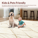 Ultra Soft Area Rug, Non Slip, Stain Resistant, Washable Area Rugs for Living Room, Bedroom, Desert Serenity Beige Area Subtle Boho Geometric Cream(Beige)