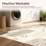 Ultra Soft Area Rug, Non Slip, Stain Resistant, Washable Area Rugs for Living Room, Bedroom, Abstract Antelope Print Beige Area Modern Animal Design(Beige)