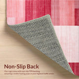 Ultra Soft Area Rug, Non Slip, Stain Resistant, Washable Area Rugs for Living Room, Bedroom, Trendy Bright Shag Pattern(Red)