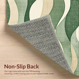 Ultra Soft Area Rug, Non Slip, Stain Resistant, Washable Area Rugs for Living Room, Bedroom, Distressed Contemporary Bedroom Carpet for High Traffic Areas(Green)