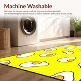 Ultra Soft Area Rug, Non Slip, Stain Resistant, Washable Area Rugs for Living Room, Bedroom, Vibrant Childlike Graphic Style(Yellow)