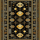 Intricate Ethnic Tiled Arrangement(Black)