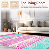 Ultra Soft Area Rug, Non Slip, Stain Resistant, Washable Area Rugs for Living Room, Bedroom, Lively Spring Bloom Aesthetic(Pink)