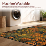 Ultra Soft Area Rug, Non Slip, Stain Resistant, Washable Area Rugs for Living Room, Bedroom, Rustic Soft Textured Motif(Orange)