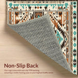 Ultra Soft Area Rug, Non Slip, Stain Resistant, Washable Area Rugs for Living Room, Bedroom, Soft Textured Vintage Ethnic Pattern(Brown)