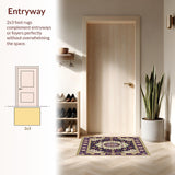 Ultra Soft Area Rug, Non Slip, Stain Resistant, Washable Area Rugs for Living Room, Bedroom, Beige Denim Area(Purple)