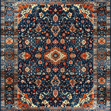 Elegant Blue Orange Geometric Fusion(Blue)
