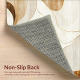 Beige Swirls Indoor Area Throw Faux Wool Entrance Door Mat(Beige)