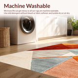 Ultra Soft Area Rug, Non Slip, Stain Resistant, Washable Area Rugs for Living Room, Bedroom, Modern Plush Area Rug for Dining Room(Orange)